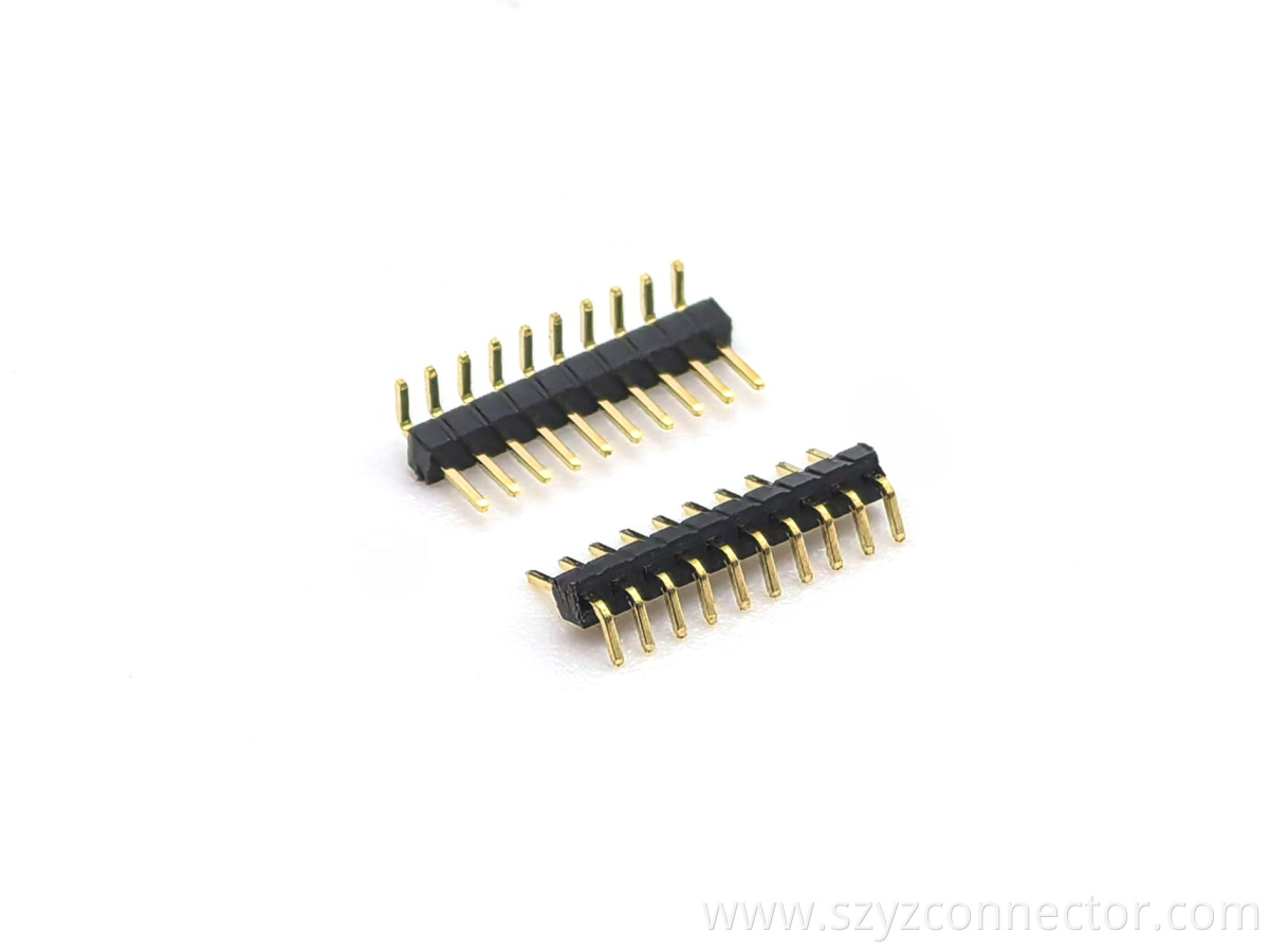 1.0mm Pitch Pin Header Connector Single Row Right Angle H:1.0mm 1*10P